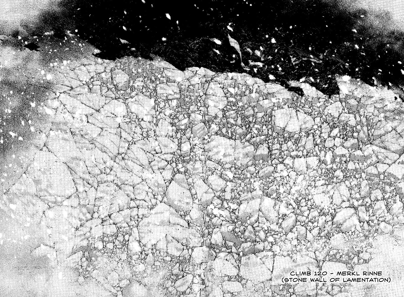 The Climber (Kokou no Hito) Manga Chapter 120 page 2 - Merkl Rinne (Stone Wall of Lamentation) scene