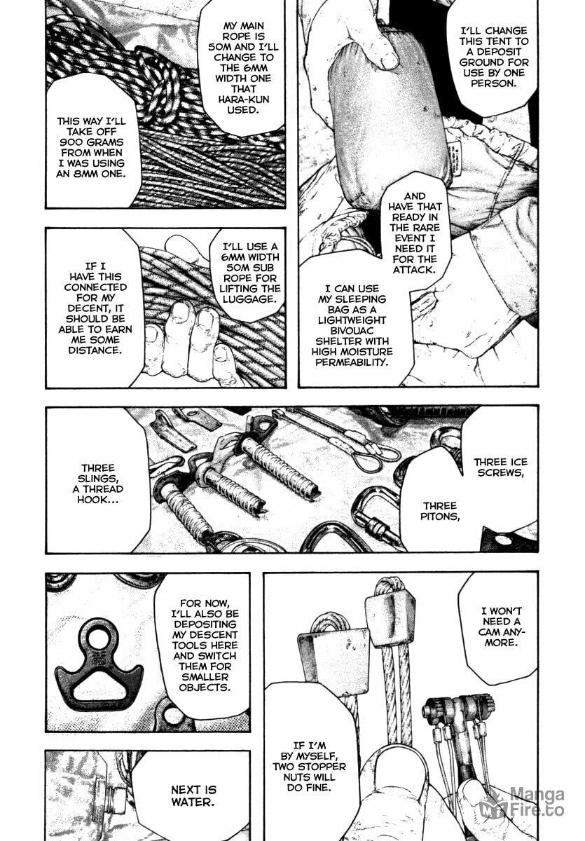 The Climber (Kokou no Hito) Manga Chapter 154 page 12 - Solo Climber scene