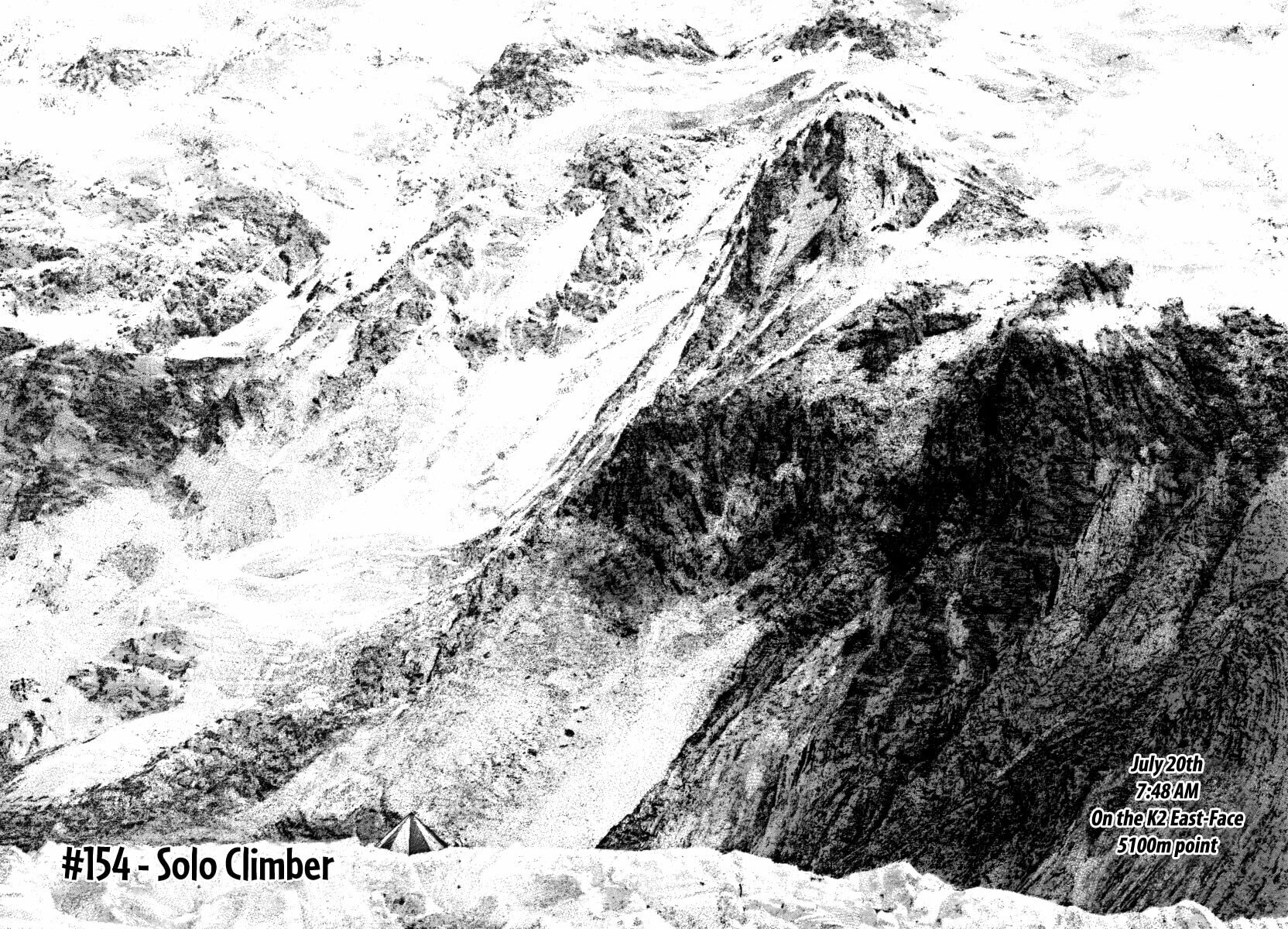 The Climber (Kokou no Hito) Manga Chapter 154 page 4 - Solo Climber scene