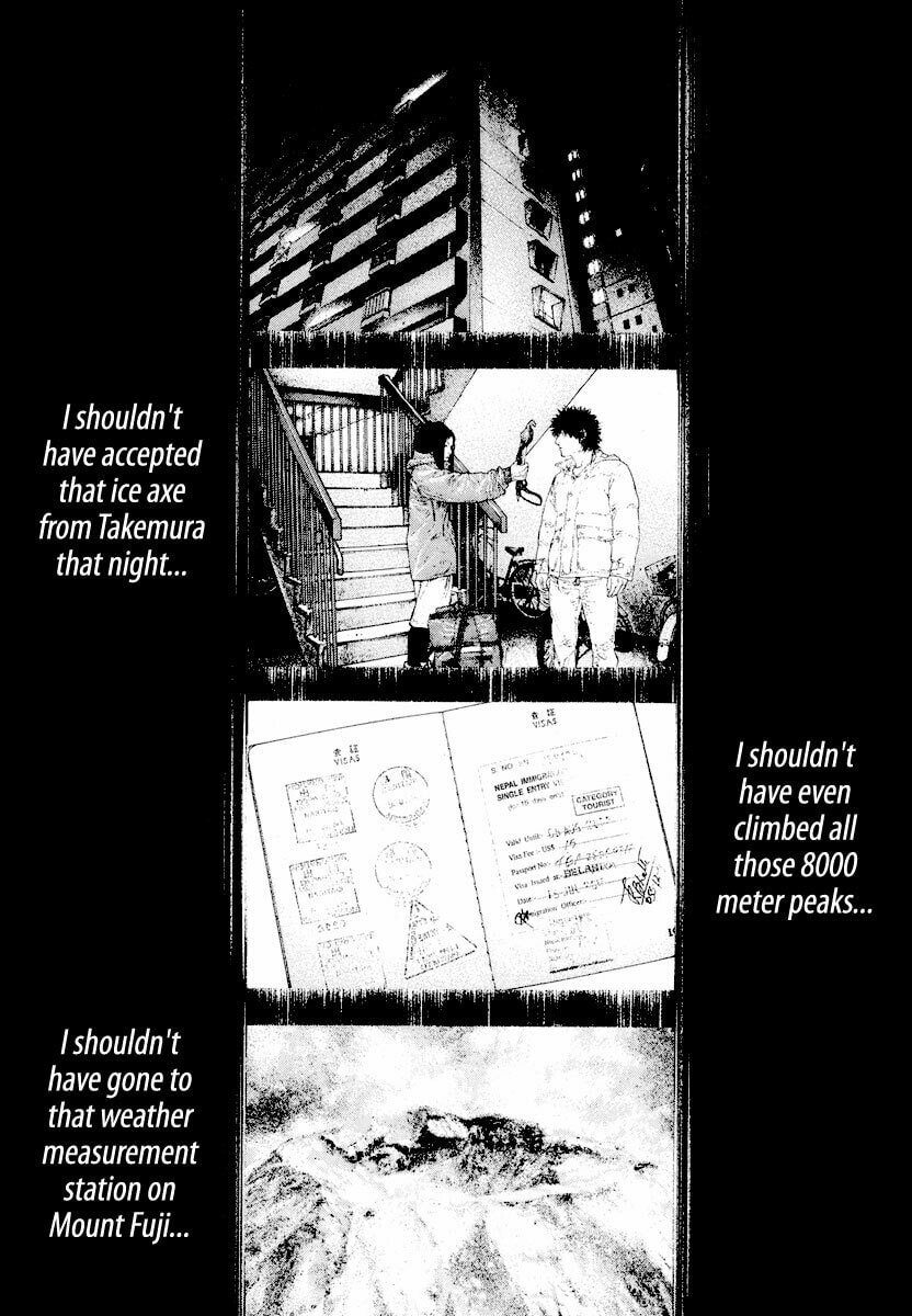 The Climber (Kokou no Hito) Manga Chapter 163 page 13 - Remorse scene