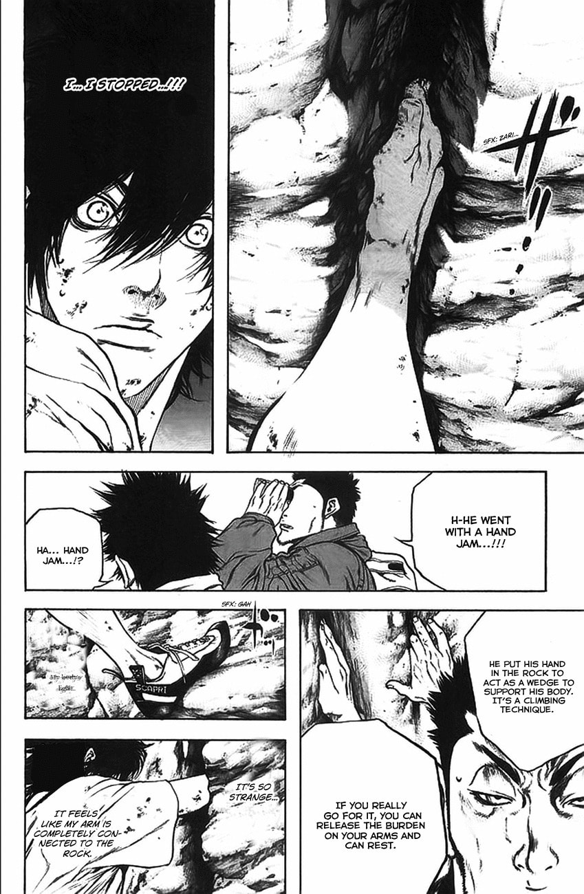 The Climber (Kokou no Hito) Manga Chapter 17 page 14 - Falling Accident scene