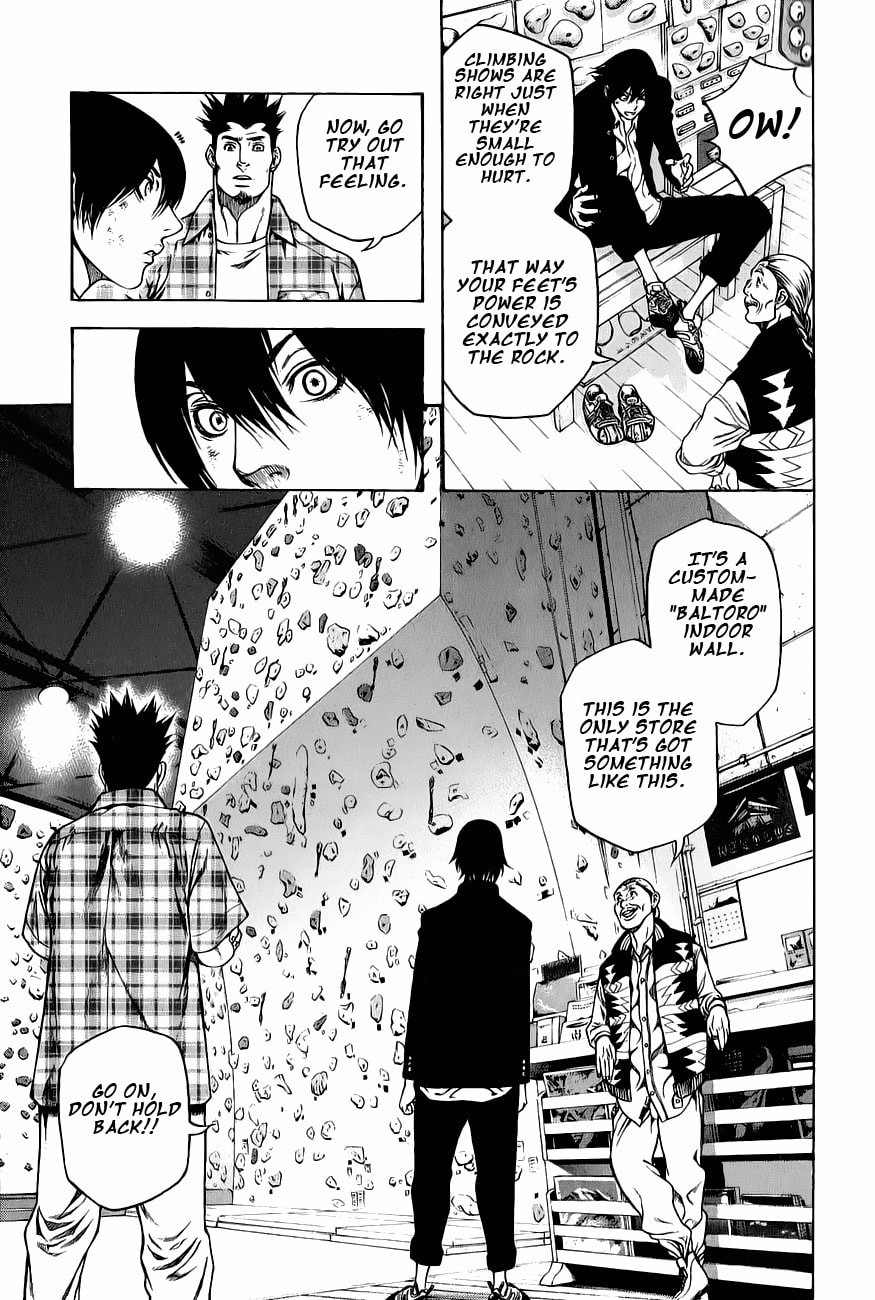 The Climber (Kokou no Hito) Manga Chapter 3 page 13 - Climbing Shoes scene