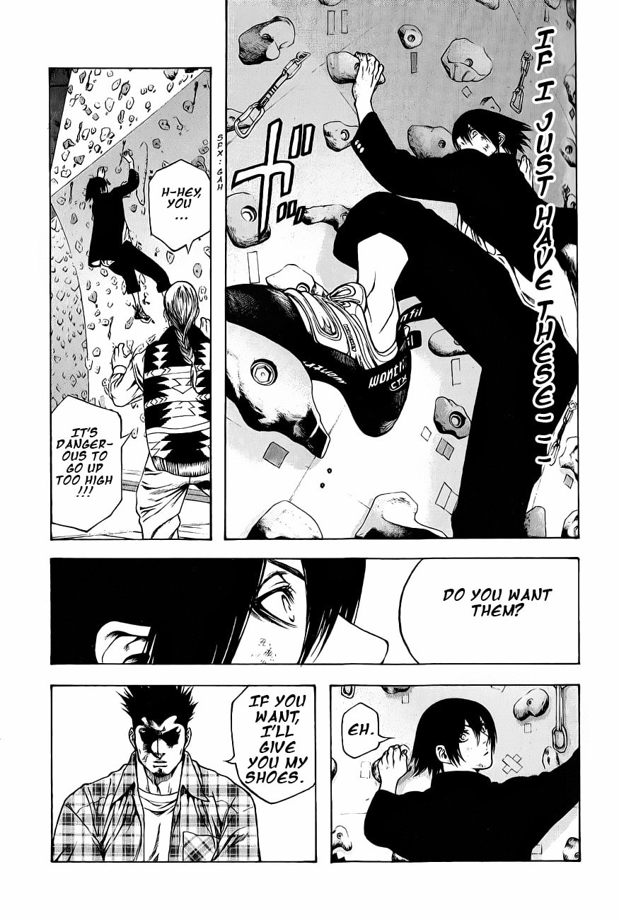 The Climber (Kokou no Hito) Manga Chapter 3 page 17 - Climbing Shoes scene