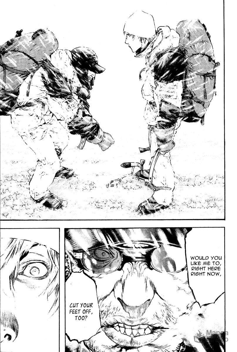 The Climber (Kokou no Hito) Manga Chapter 67 page 12 - Men in the Flames of Hell scene