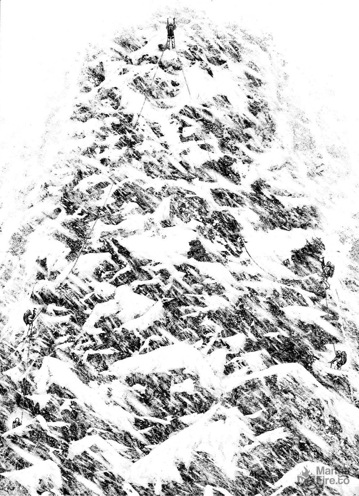 The Climber (Kokou no Hito) Manga Chapter 67 page 15 - Men in the Flames of Hell scene