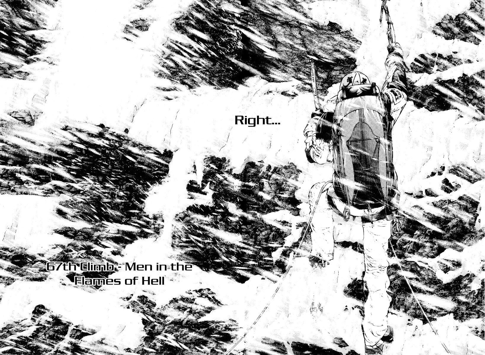 The Climber (Kokou no Hito) Manga Chapter 67 page 4 - Men in the Flames of Hell scene