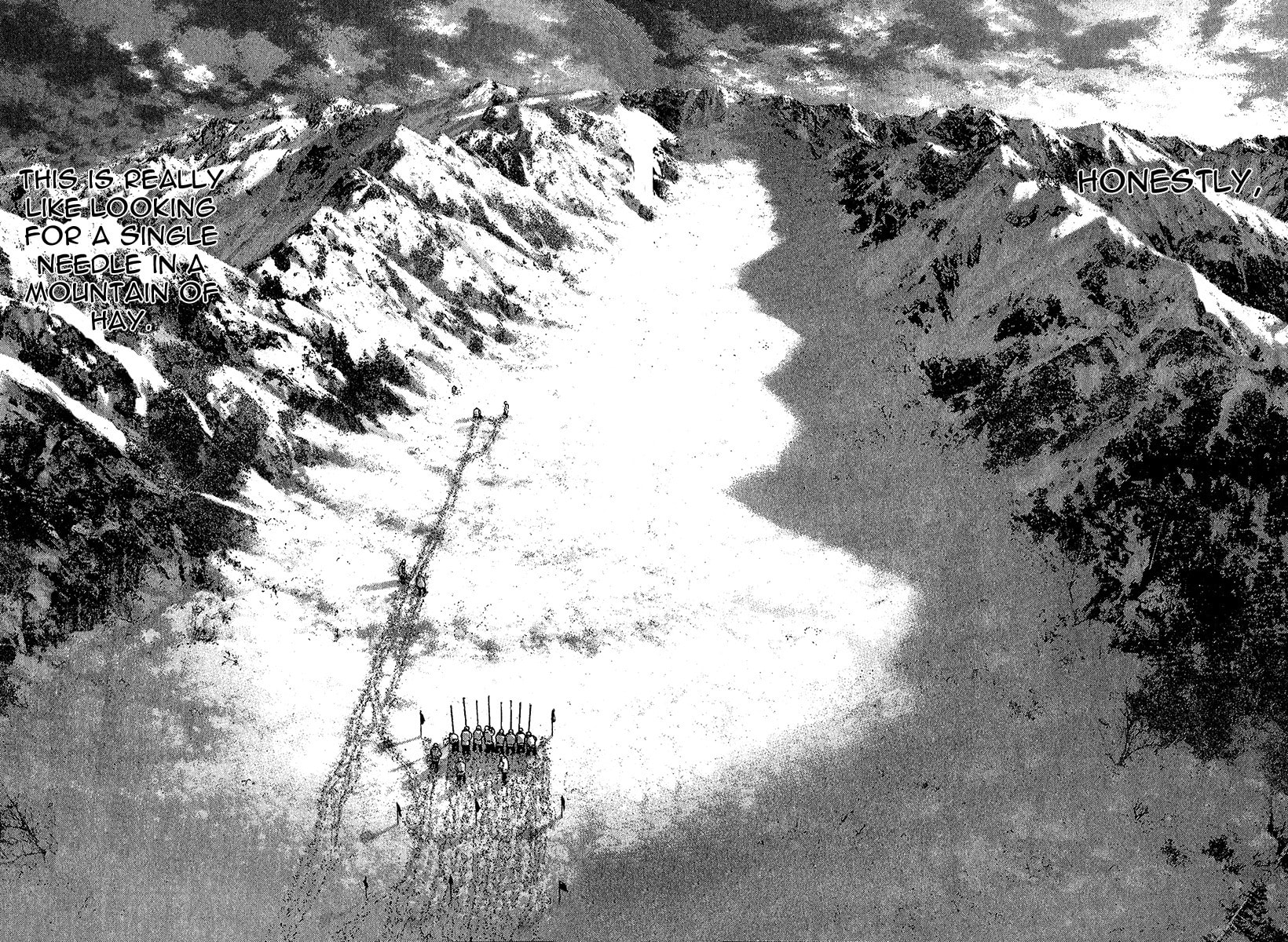 The Climber (Kokou no Hito) Manga Chapter 80 page 14 - The Cross Called 'Returning Alive' scene